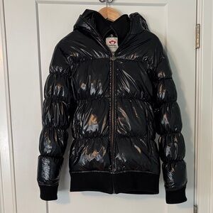 Appaman Shiny Black Puffer Jacket, Size 14
